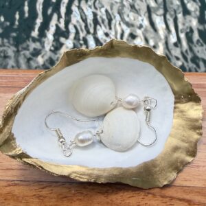 Silver Tide Pearl Earrings