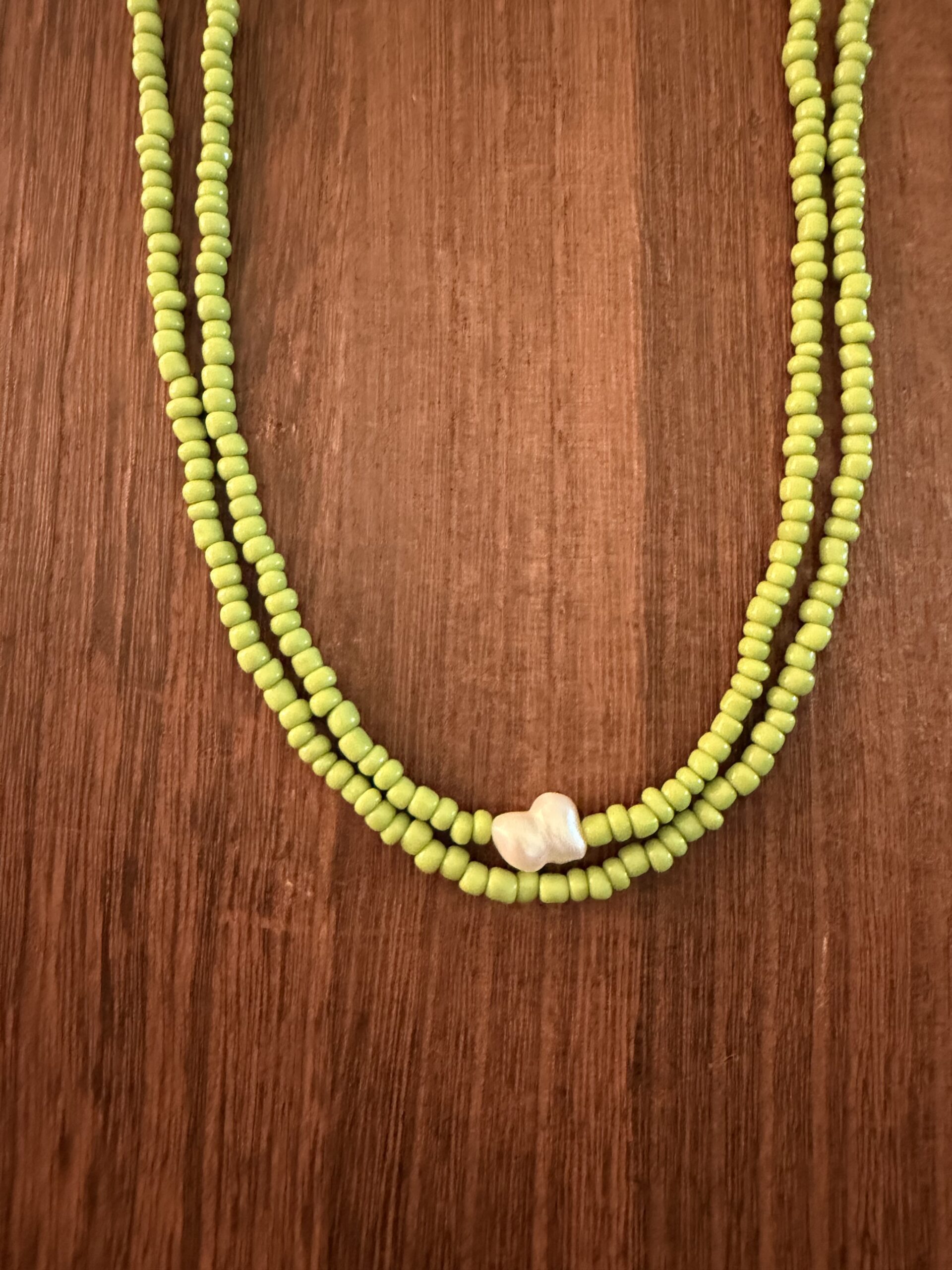 Key Lime Pearl Wrap Necklace - Image 2